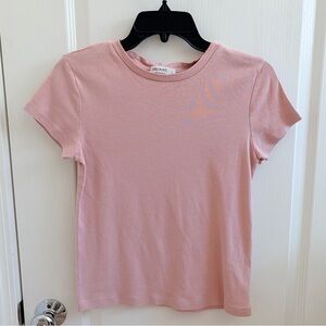 LA Relaxed 100% organic cotton Pink Crewneck Tee